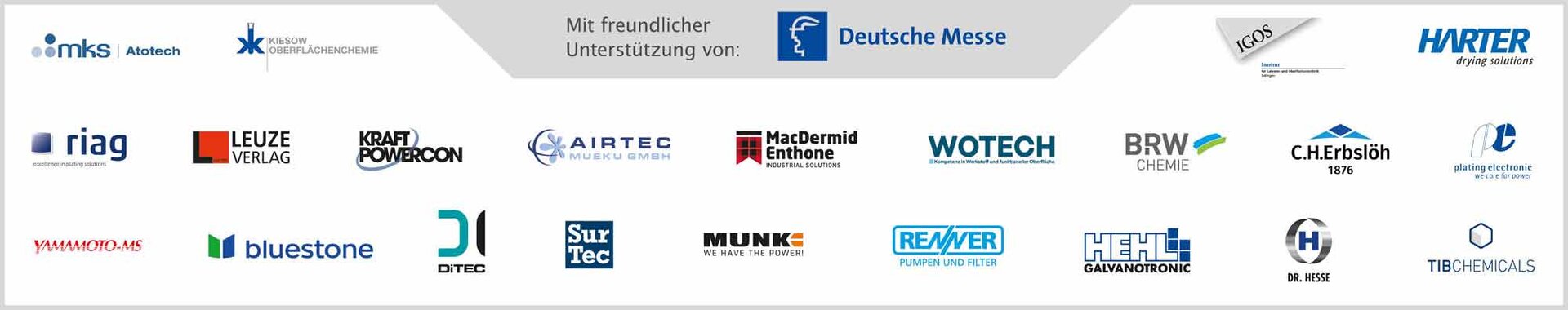 Logos aller Sponsoren Oberflächentage 2026